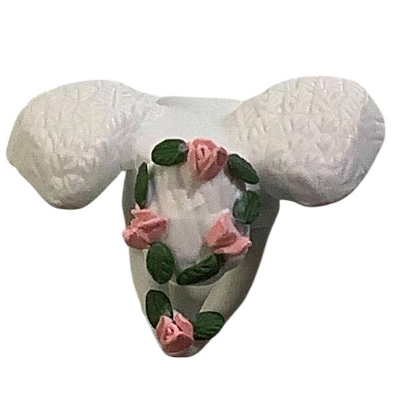 Vintage Porcelain Baby and Roses Cherub, 2-1/2"W x 2-1/2"H  x 1-3/4"D, NIB - Picture 4 of 6